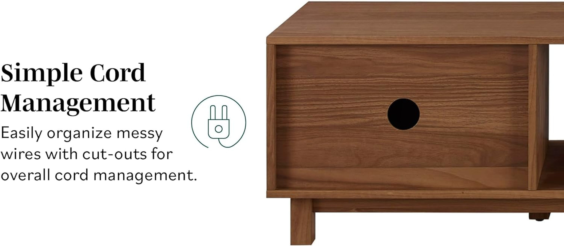 Walton Modern Fluted-Door Low TV Stand for Tvs up to 65 Inches, 58 Peach Maple