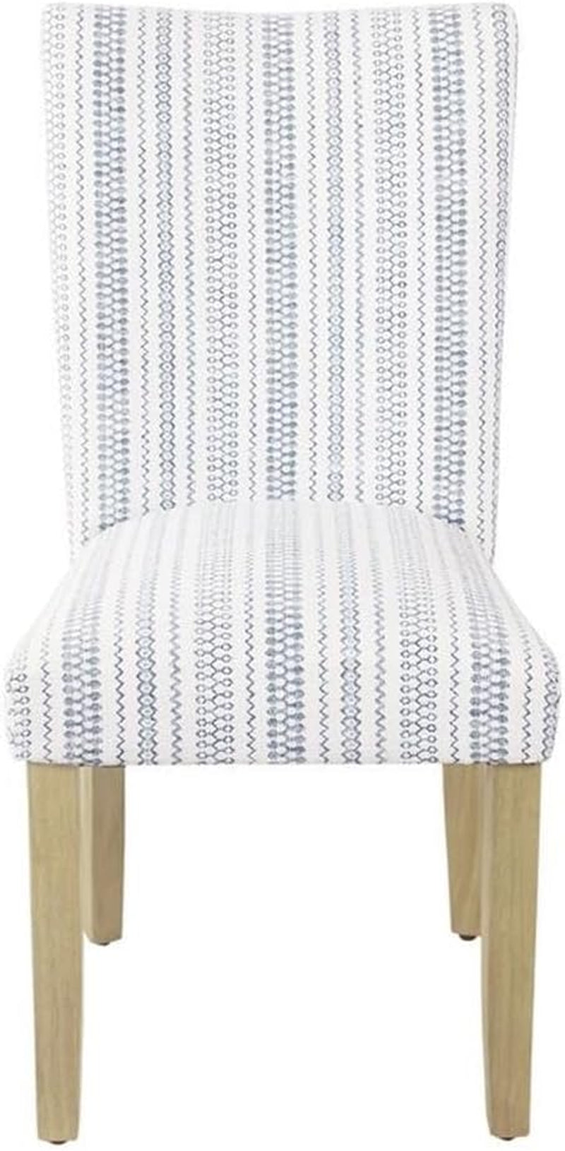 Classic Parsons Dining Chair -Blue Farmhouse Stripe (Set of 2) Peach Maple