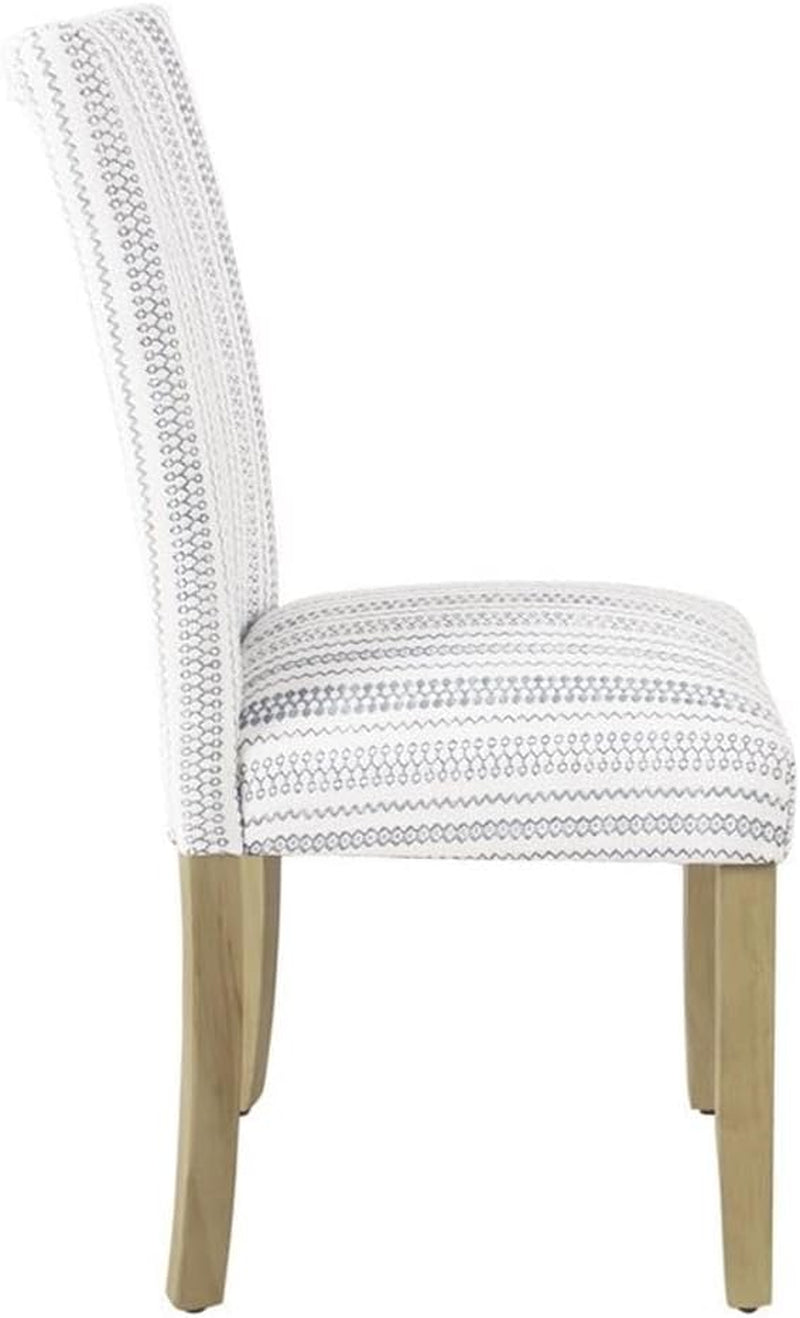 Classic Parsons Dining Chair -Blue Farmhouse Stripe (Set of 2) Peach Maple