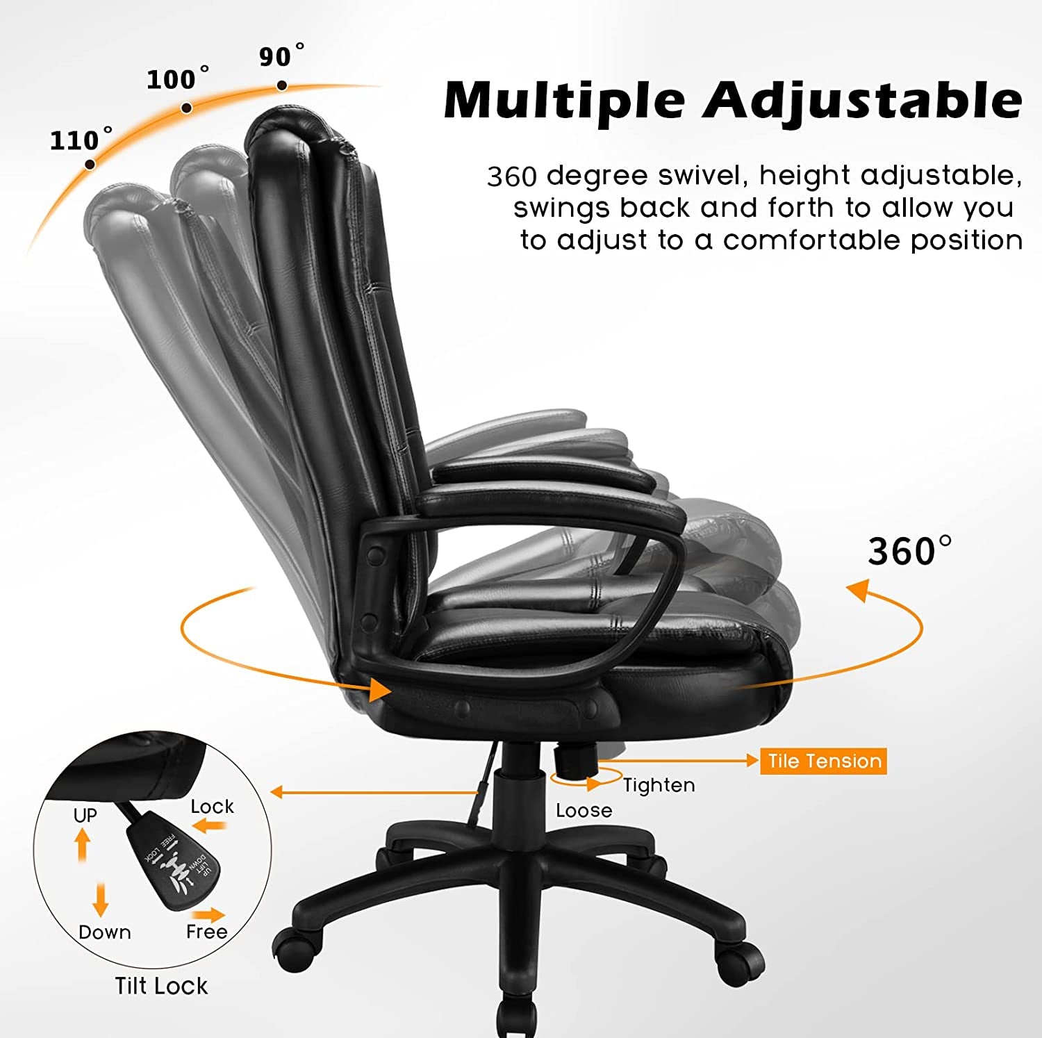 Ergonomic Executive Chair with Lumbar Support Peach Maple