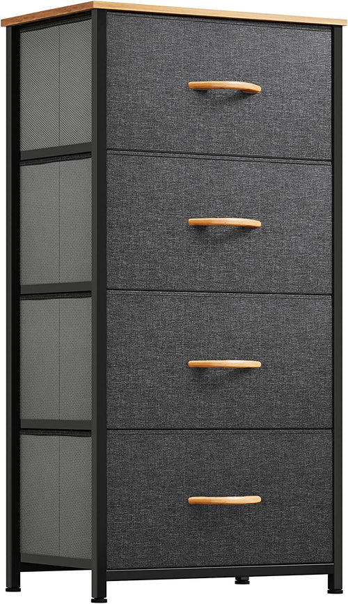 Dresser with 4 Drawers - Fabric Storage Tower, Organizer Unit for Peach Maple