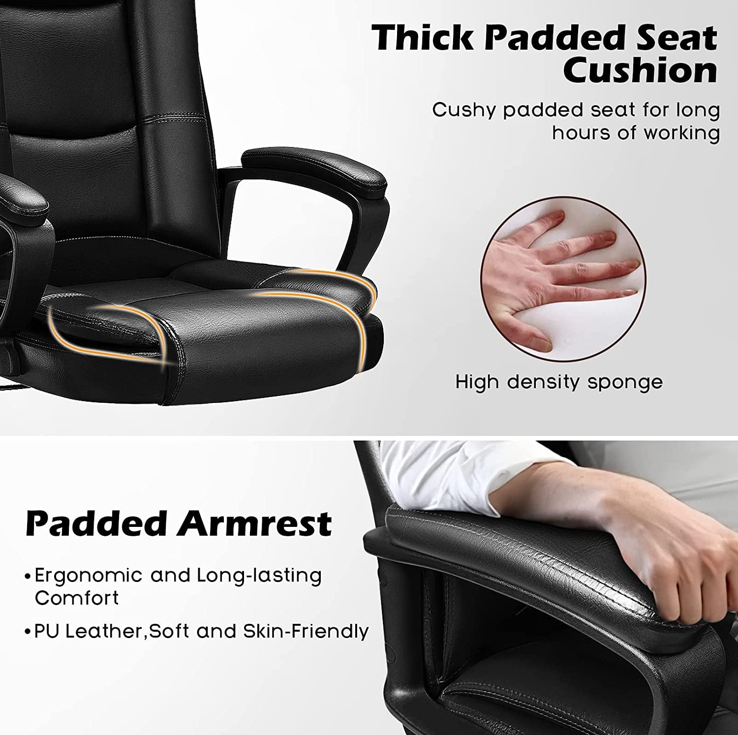 Ergonomic Executive Chair with Lumbar Support Peach Maple