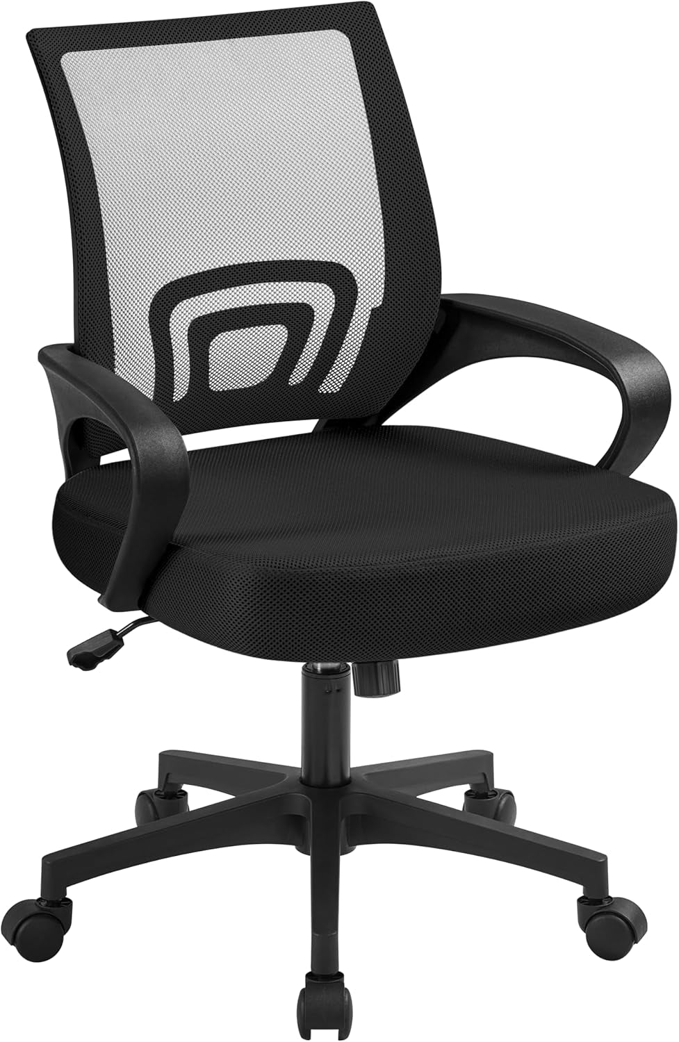 Office Chair Ergonomic Computer Chair Mid Back Adjustable Desk Chair Peach Maple