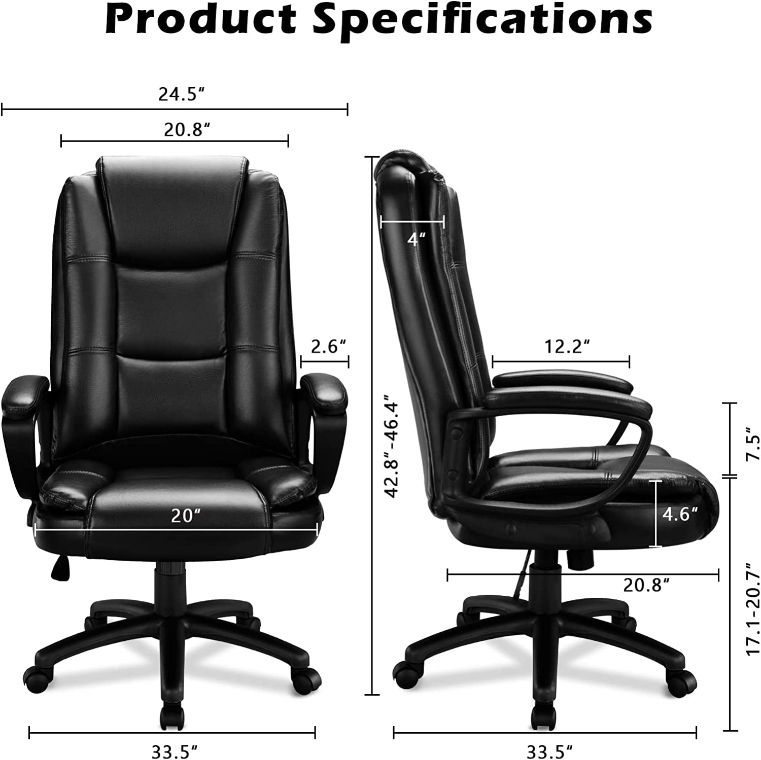 Ergonomic Executive Chair with Lumbar Support Peach Maple
