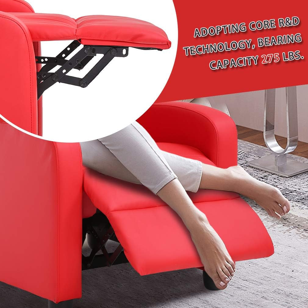 Recliner Chair for Living Room Recliner Sofa Reading Chair Winback Peach Maple
