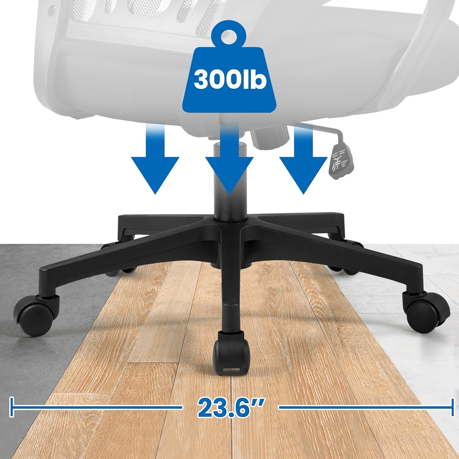 Office Chair Ergonomic Computer Chair Mid Back Adjustable Desk Chair Peach Maple
