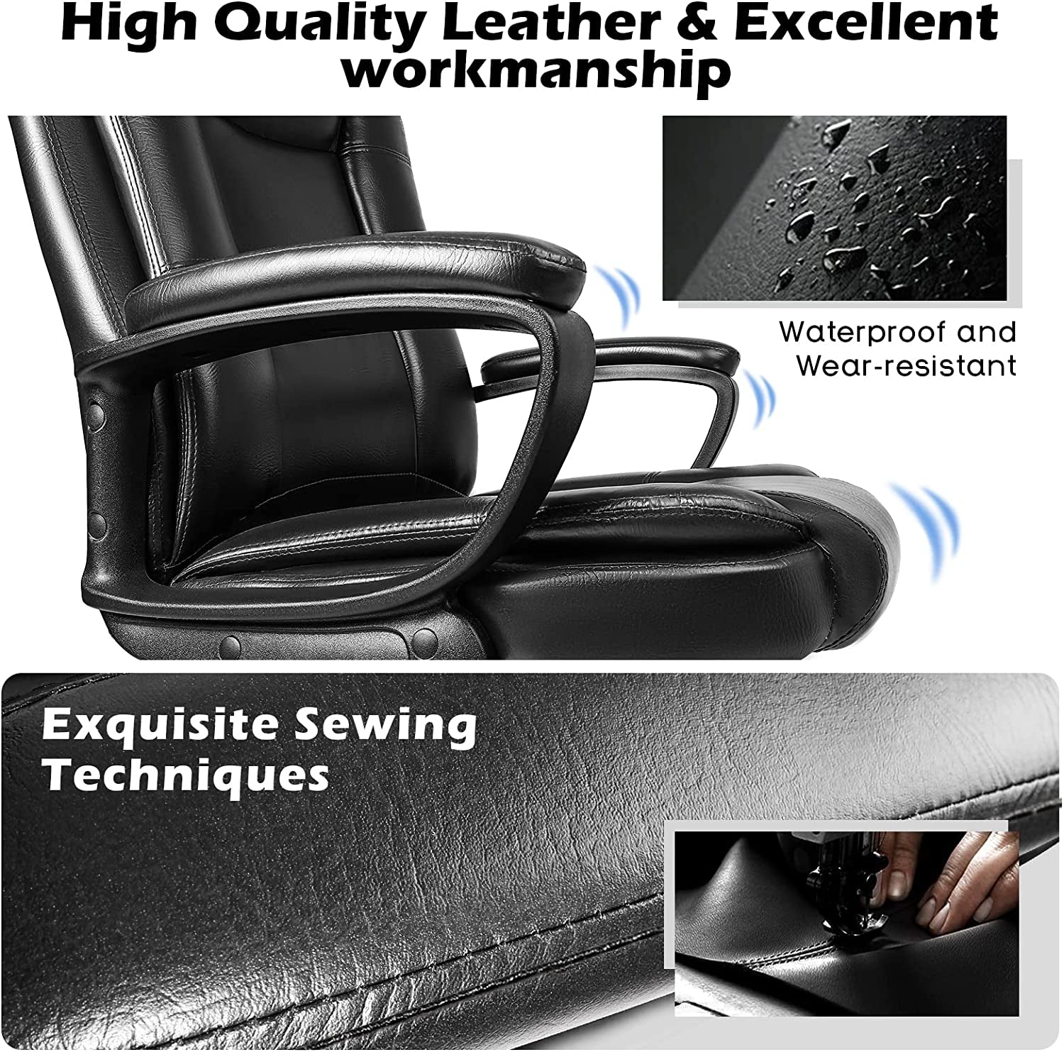 Ergonomic Executive Chair with Lumbar Support Peach Maple