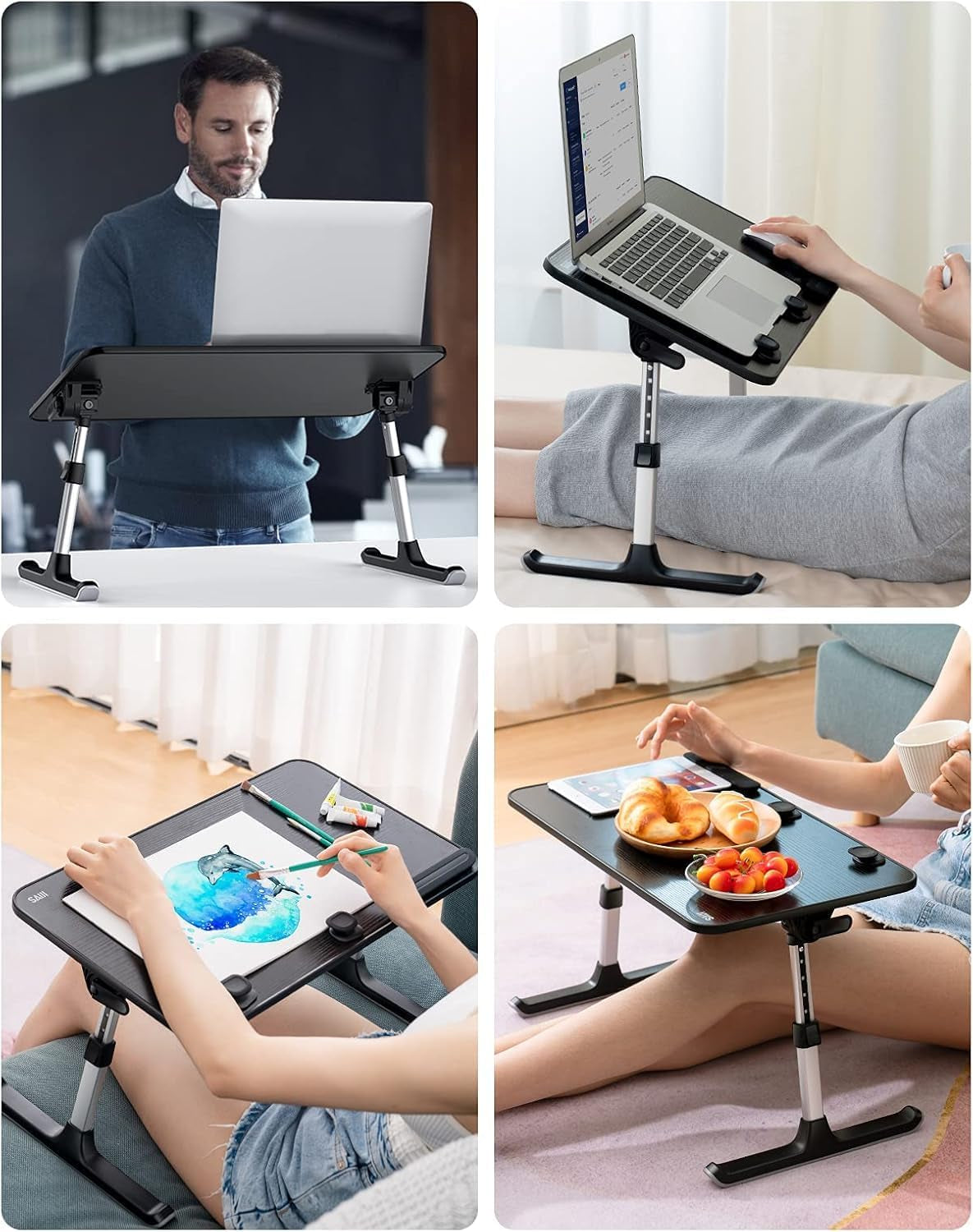Laptop Desk for Bed,  Height & Angle Adjustable Laptop Stand for Bed, Peach Maple