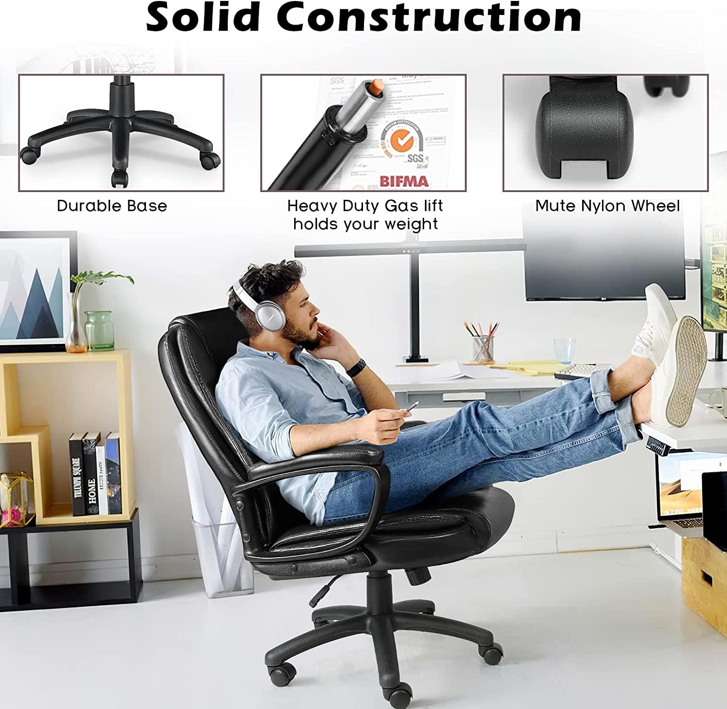 Ergonomic Executive Chair with Lumbar Support Peach Maple