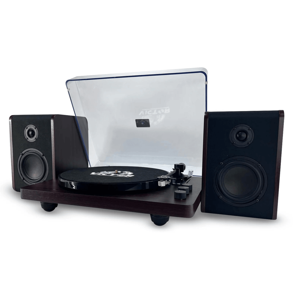 Victor Lincoln Record Player with Stereo Speakers Sky Iapetus