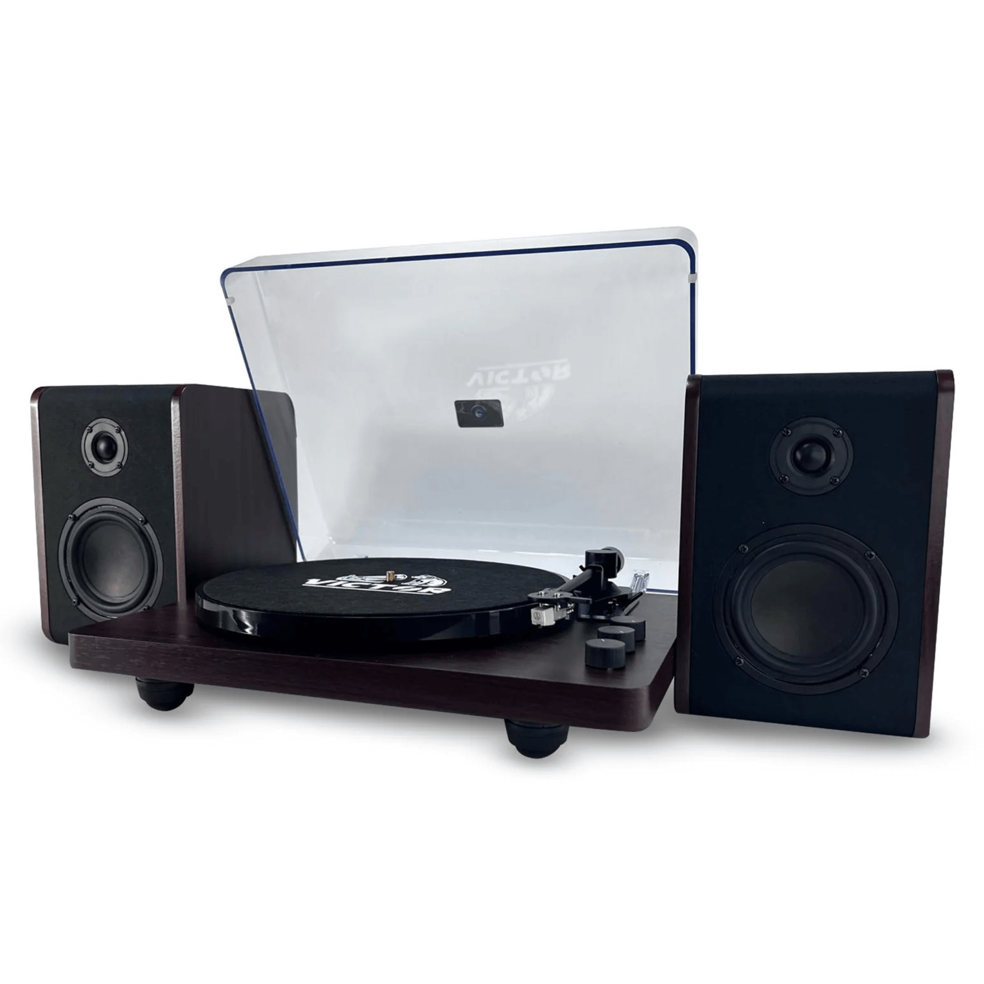 Victor Lincoln Record Player with Stereo Speakers Sky Iapetus