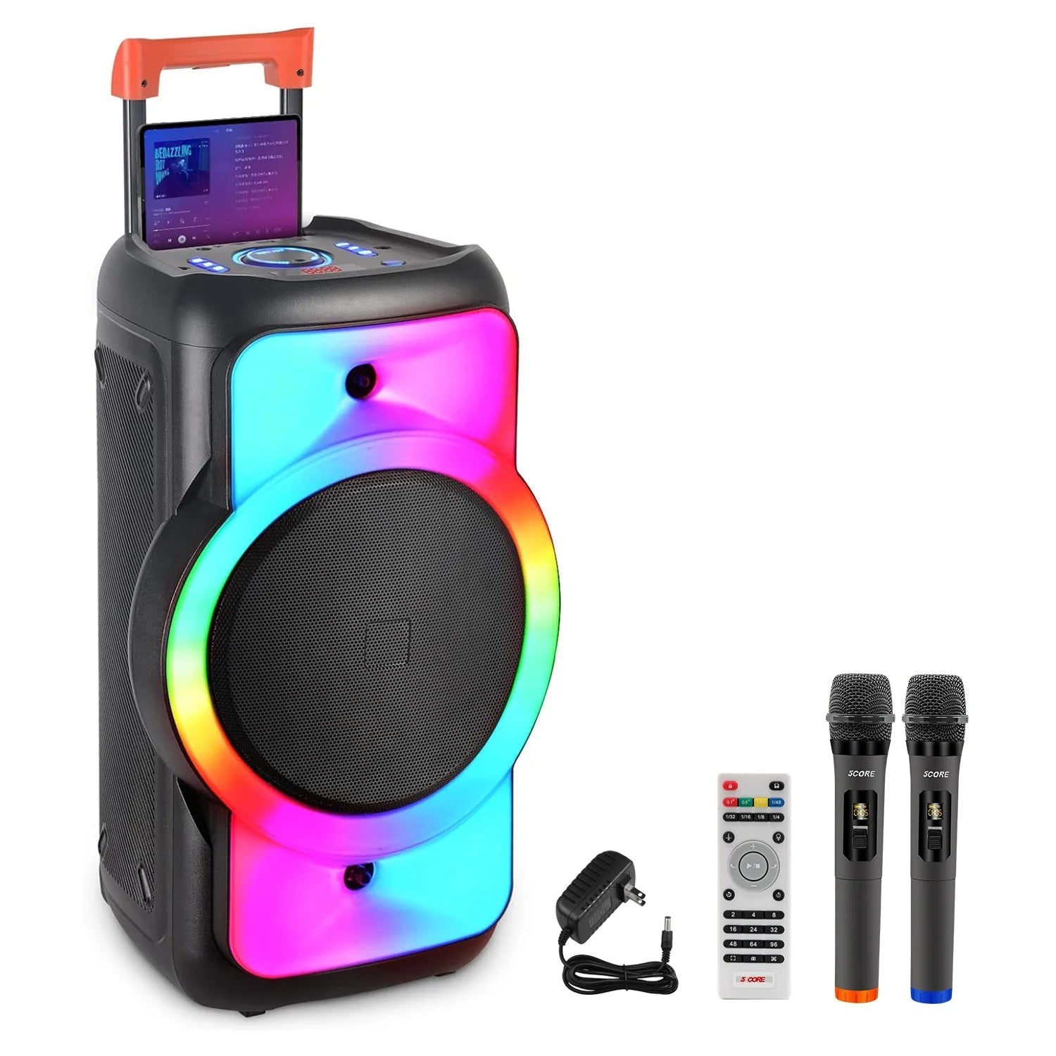 5Core Bluetooth Party Speaker 12 Inch PA RGB Partybox Karaoke Machine Violet Rose
