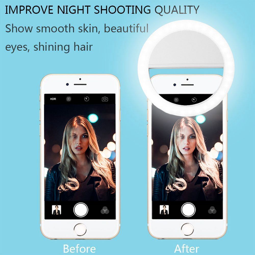 Portable Selfie Ring Clip On for Mobile Phone Yellow Pandora