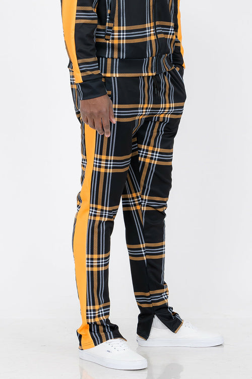 Plaid Out Track Pants Lime Milo