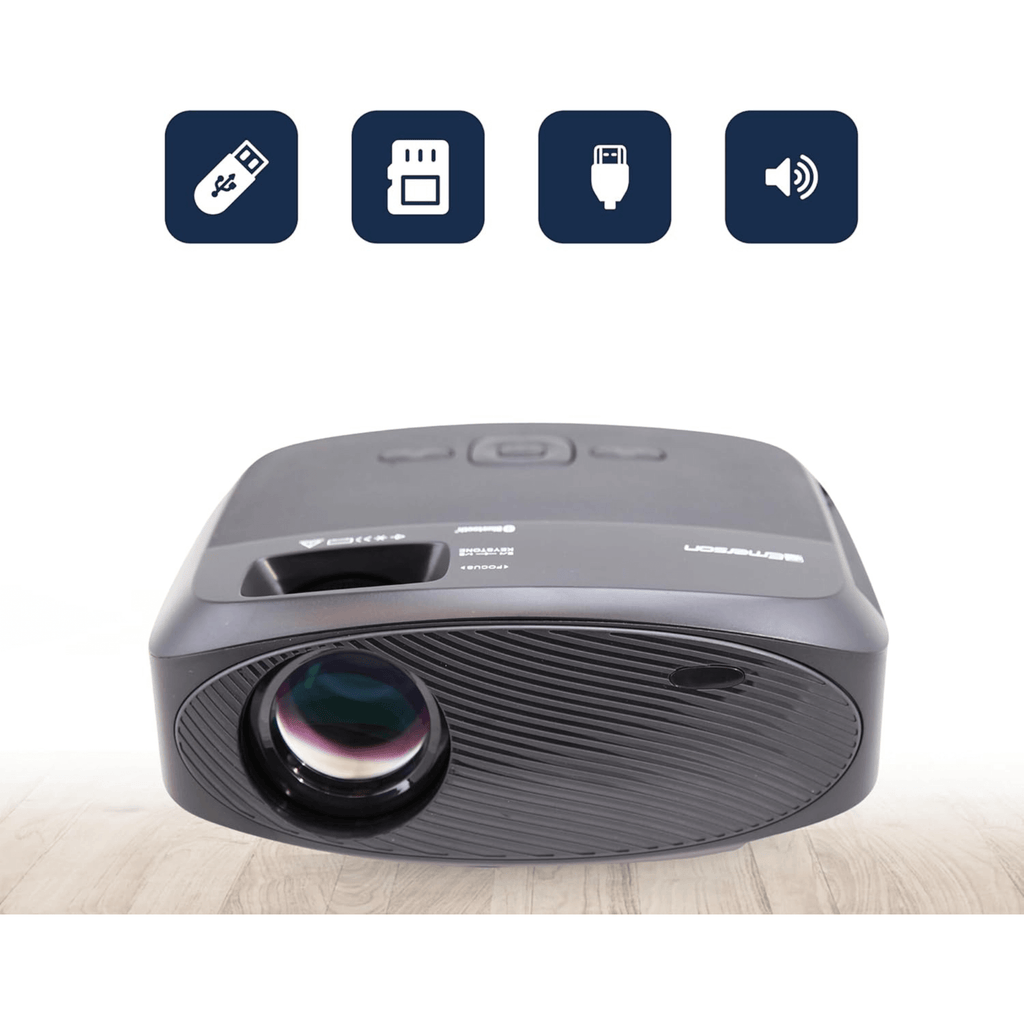 Emerson 210" Home Theater LCD Projector Combo with Screen and Carry Sky Iapetus