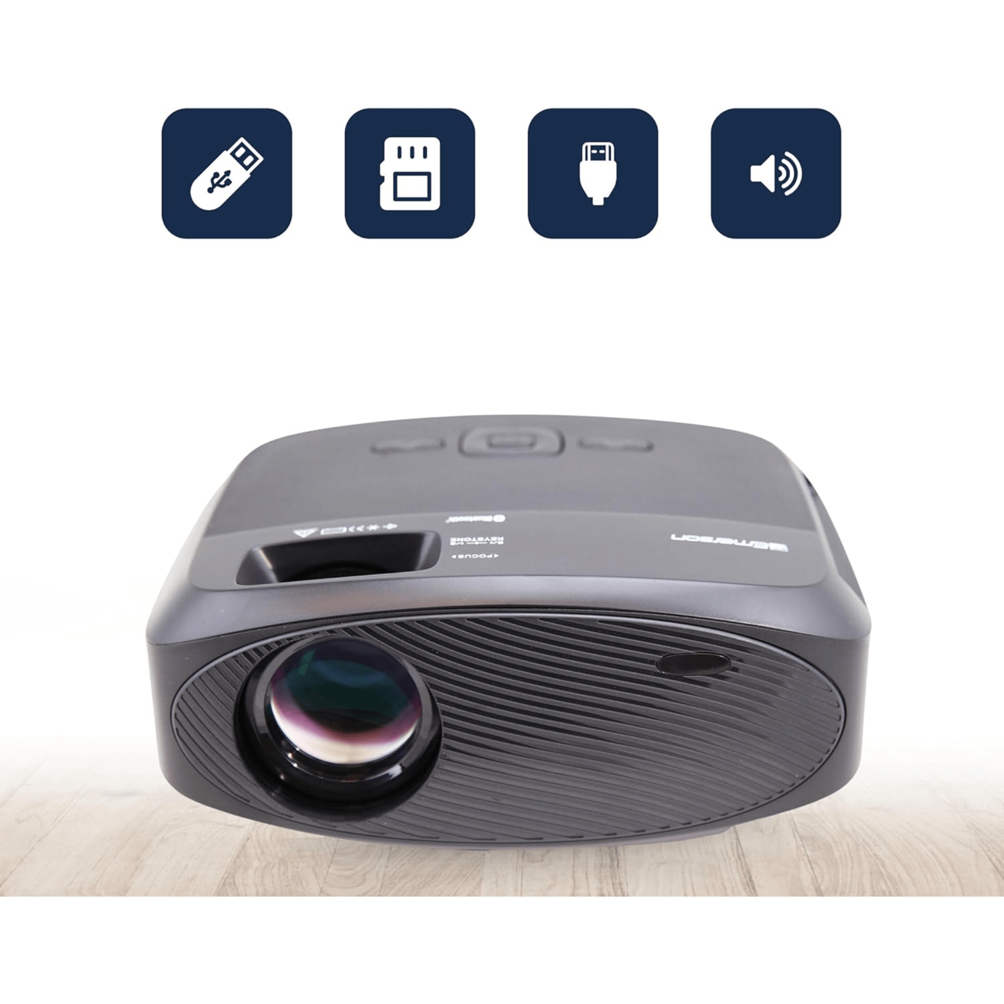 Emerson 210" Home Theater LCD Projector Combo with Screen and Carry Sky Iapetus