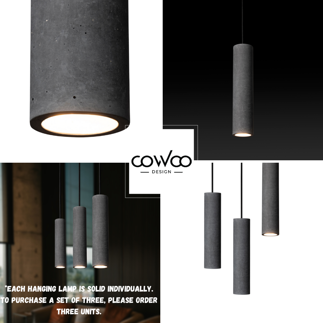 GRAY Concrete Pendant Light B+B Amaranth Broadleaf