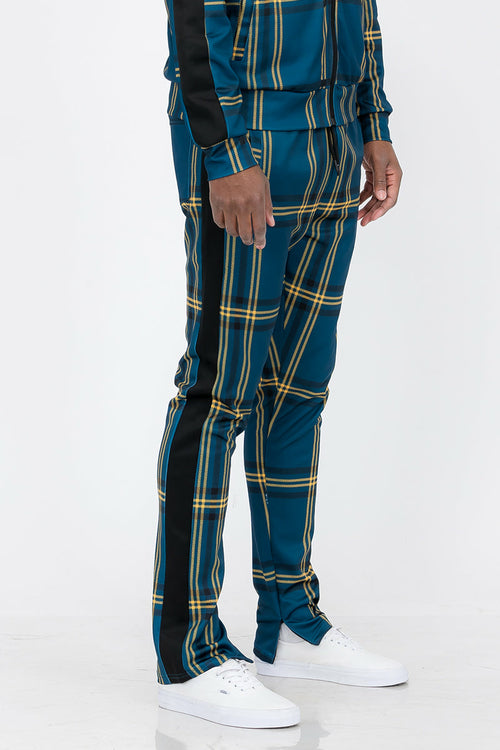 Plaid Out Track Pants Lime Milo