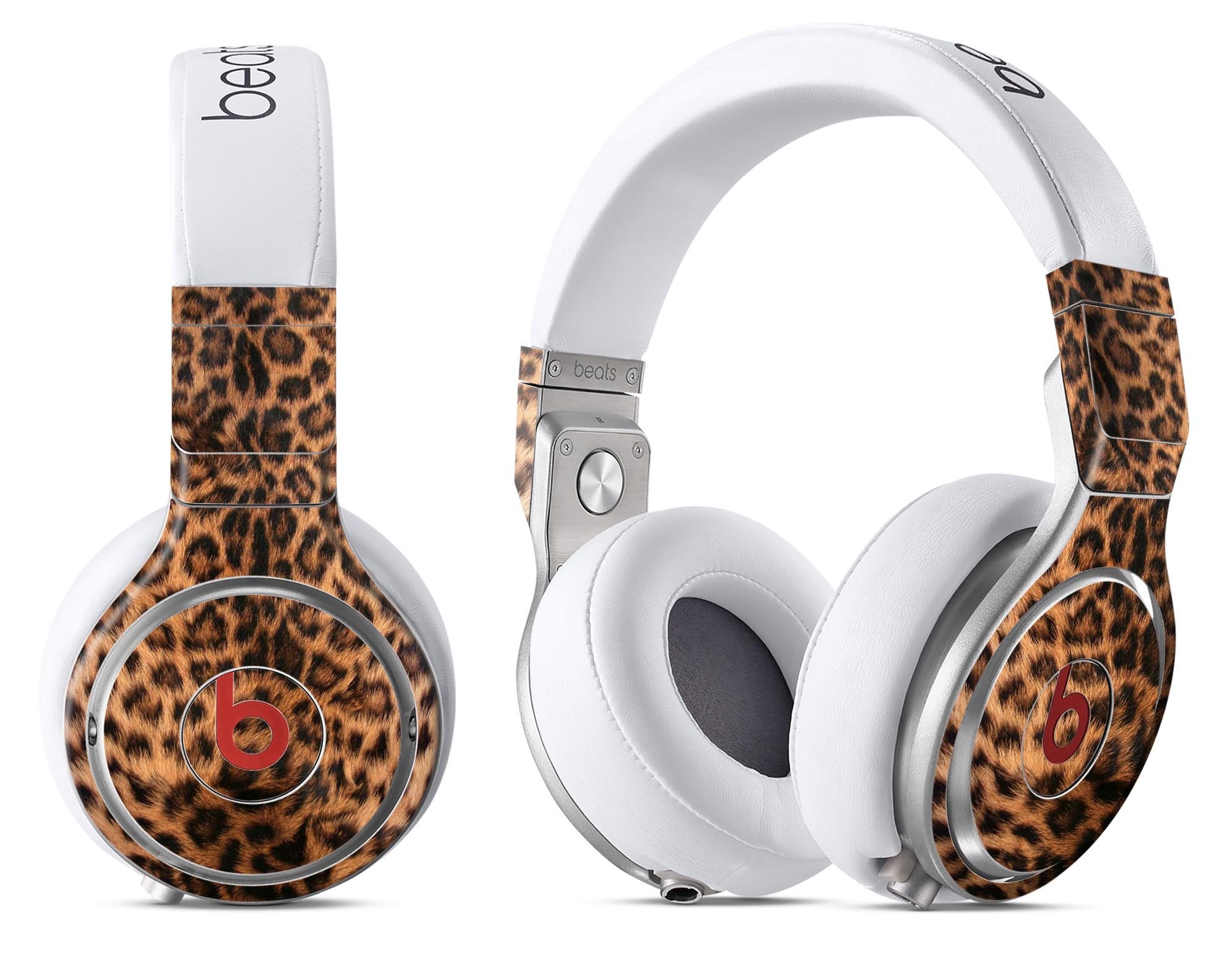 Mirrored Leopard Hide - Full Body Skin Decal Wrap Kit for Beats by Dre Blue Leto