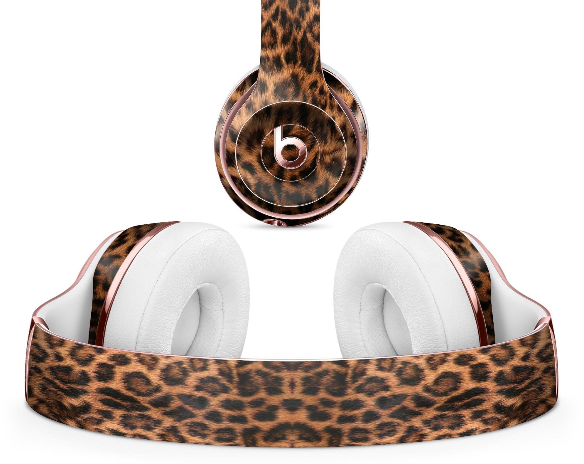 Mirrored Leopard Hide - Full Body Skin Decal Wrap Kit for Beats by Dre Blue Leto