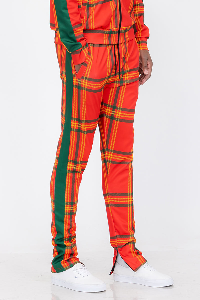 Plaid Out Track Pants Lime Milo