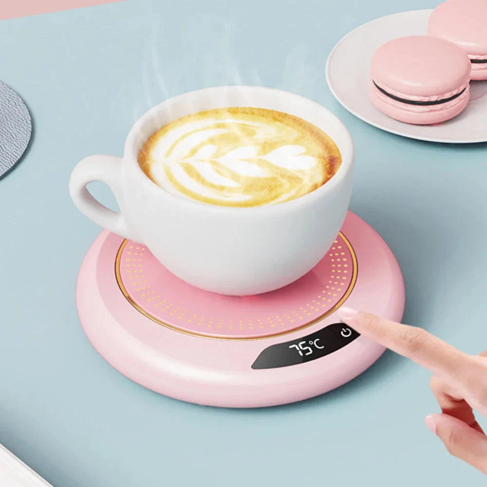 USB Smart Coffee Mug Warmer with Digital Display Yellow Pandora
