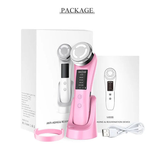 Beauty Equipment Facial Pores Facial Cleansing EMS Neck Lifting Facial Maroon Asteria