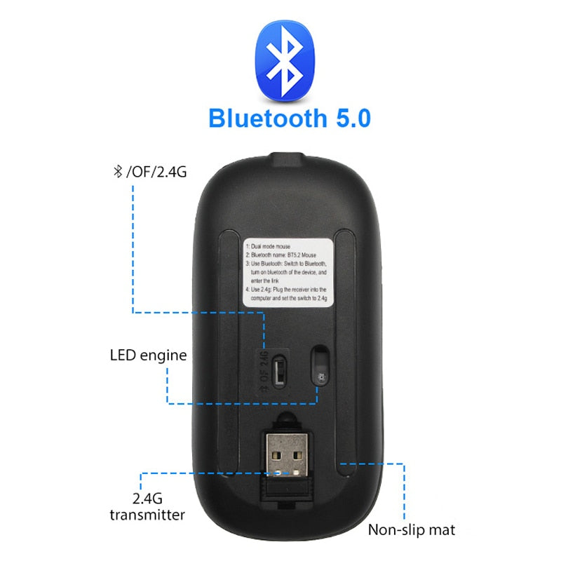 RGB Wireless Bluetooth Mouse Yellow Pandora