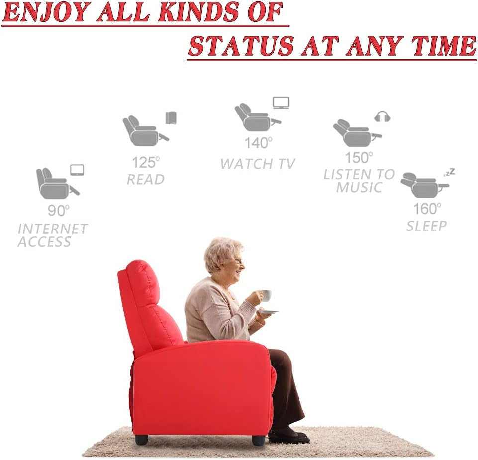 Recliner Chair for Living Room Recliner Sofa Reading Chair Winback Peach Maple