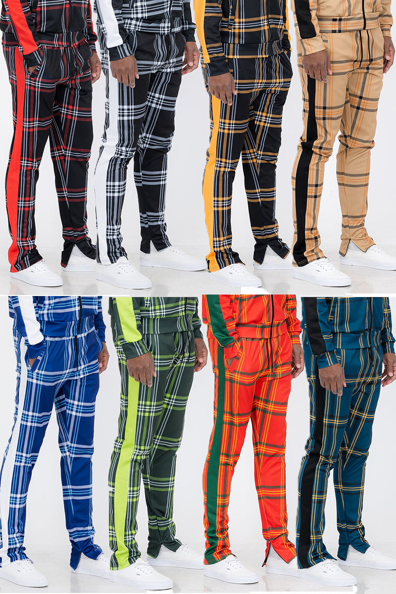 Plaid Out Track Pants Lime Milo