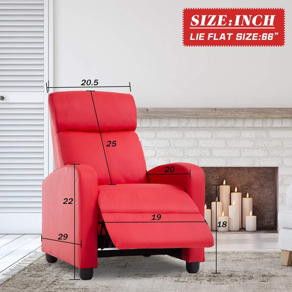 Recliner Chair for Living Room Recliner Sofa Reading Chair Winback Peach Maple