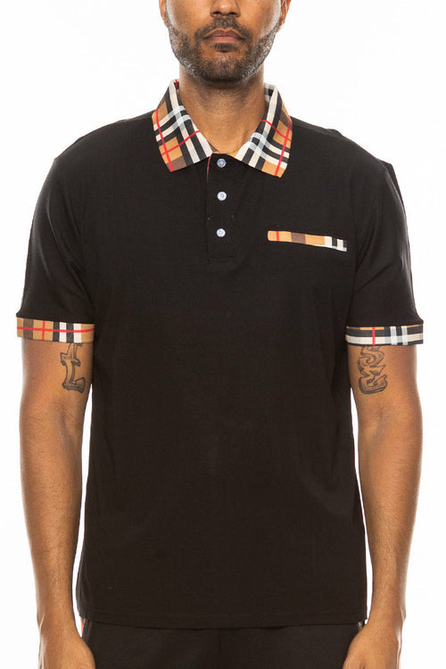 Checkered Detail Polo Lime Milo