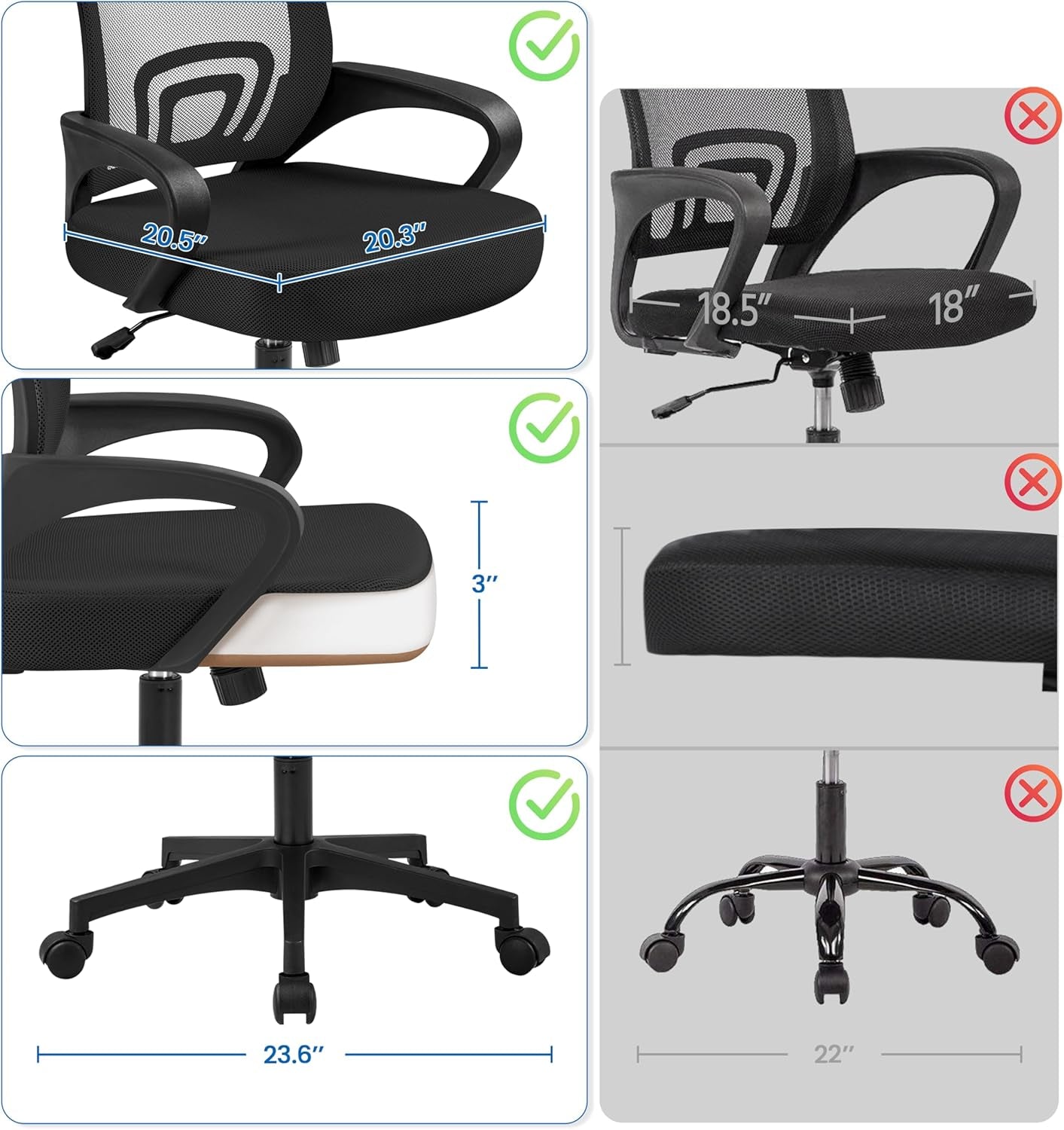 Office Chair Ergonomic Computer Chair Mid Back Adjustable Desk Chair Peach Maple