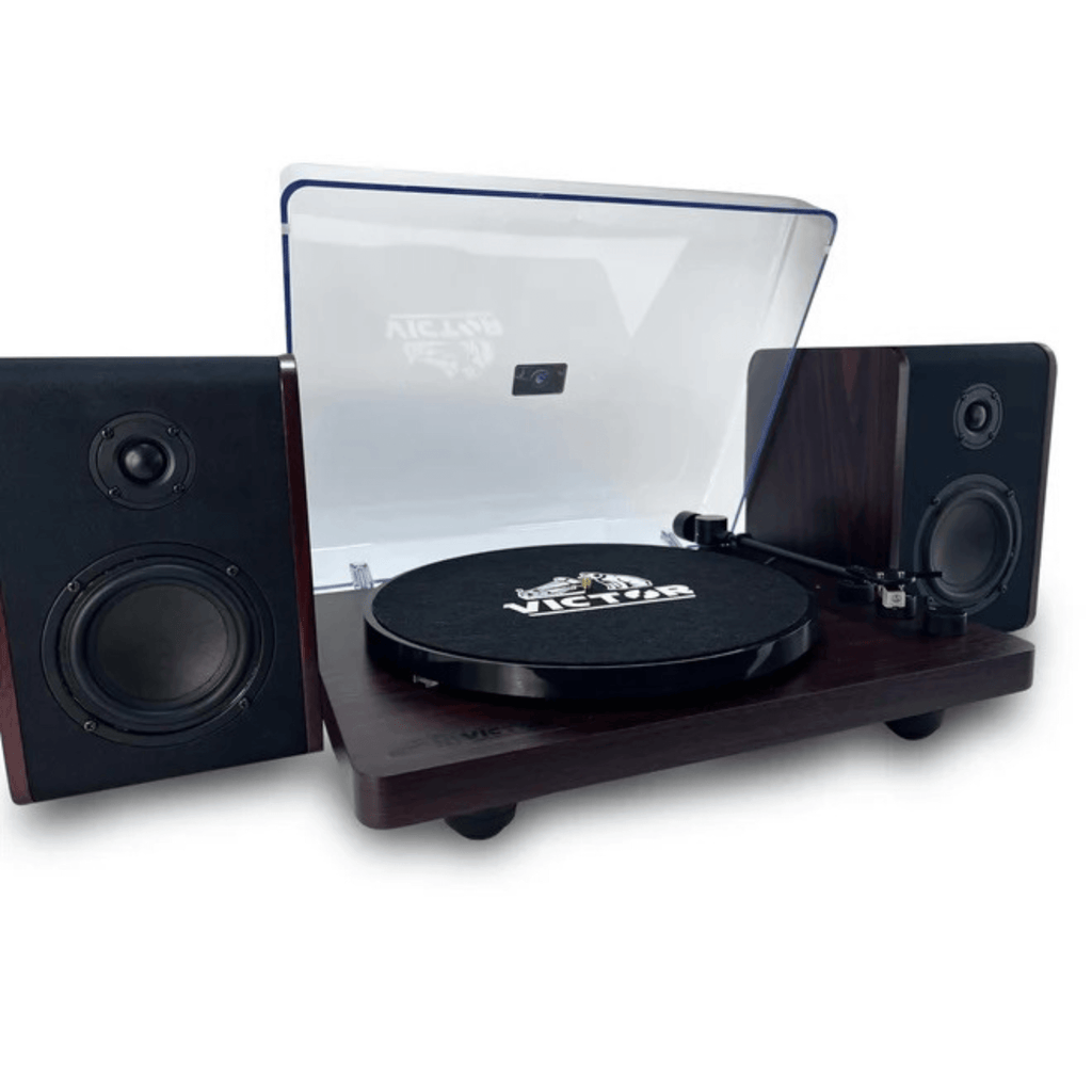 Victor Lincoln Record Player with Stereo Speakers Sky Iapetus