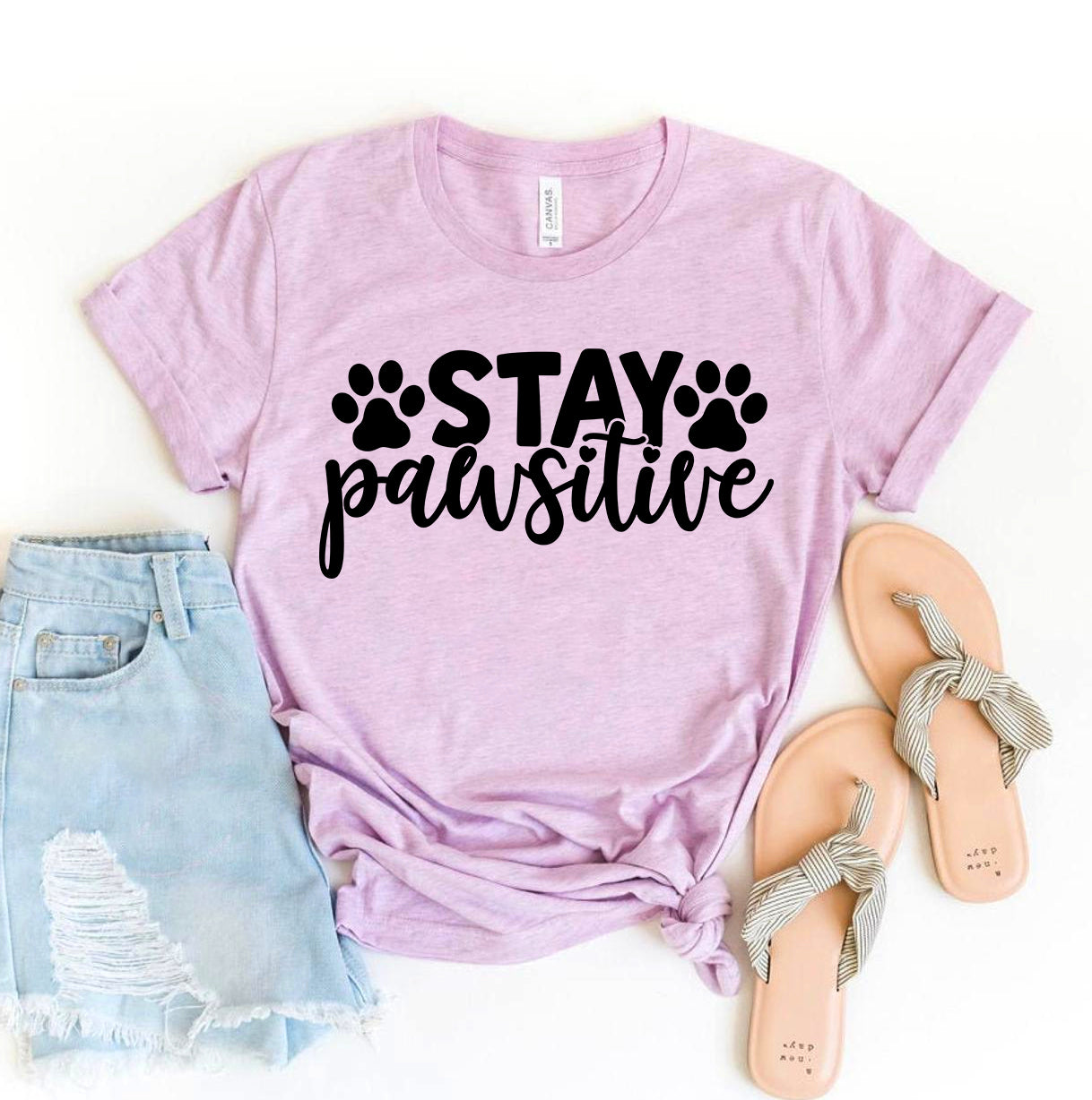 Stay Pawsitive T-shirt Agate