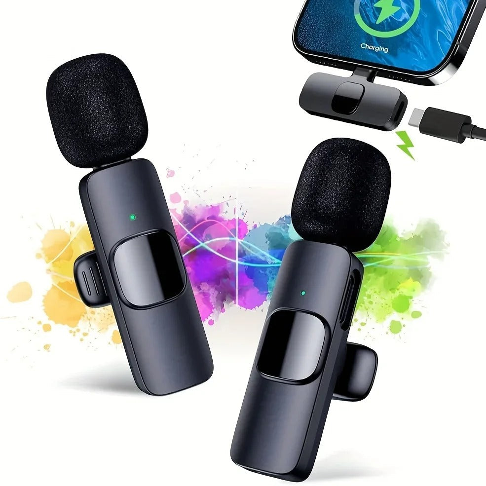 2 Wireless Microphone Video Recording Podcast Built-in Noise Reduction Green Mulberry