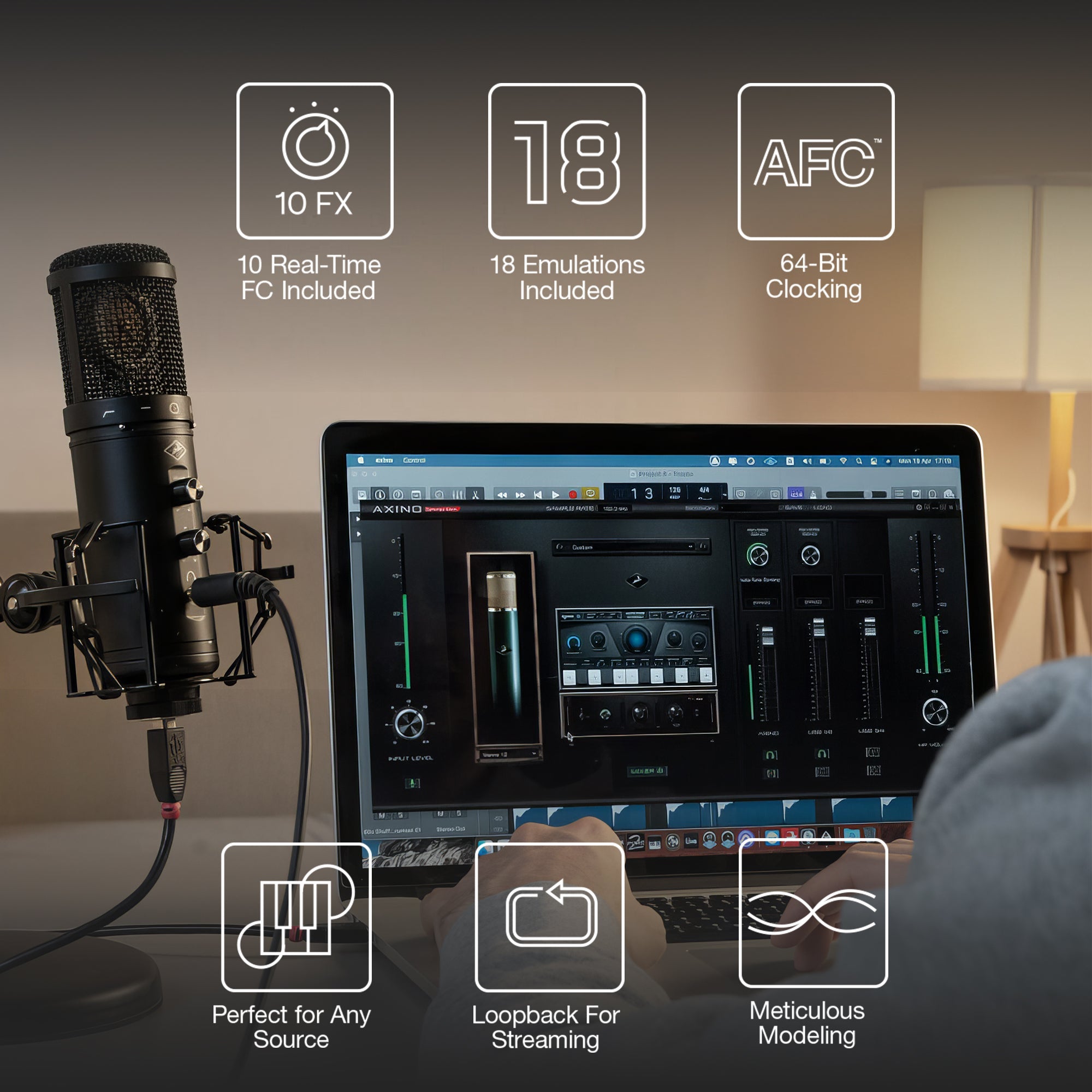 Antelope Audio - Axino recording system | Podcast microphone Cerulean Thalassa