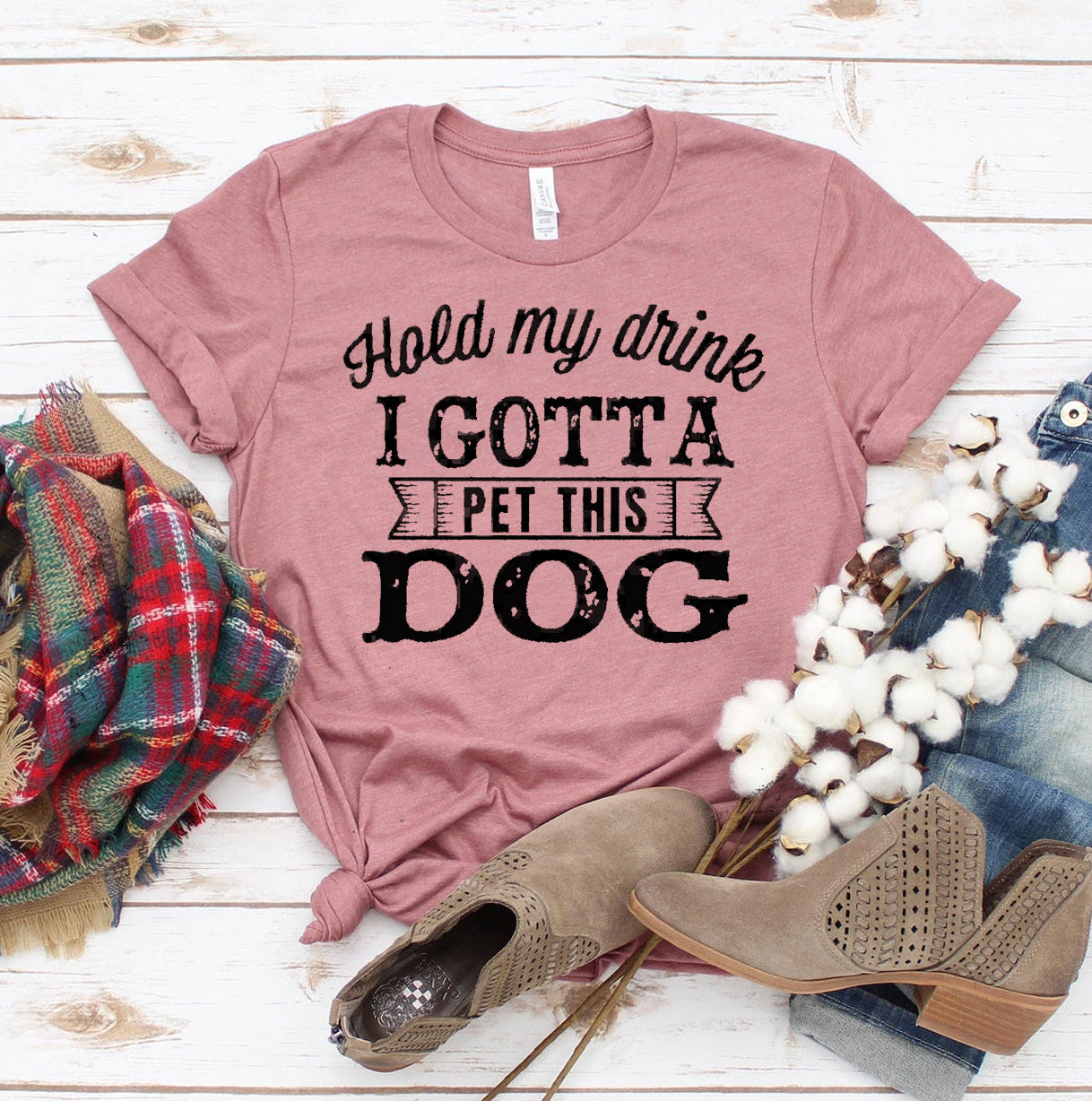 Hold My Drink I Gotta Pet This Dog T-shirt Agate