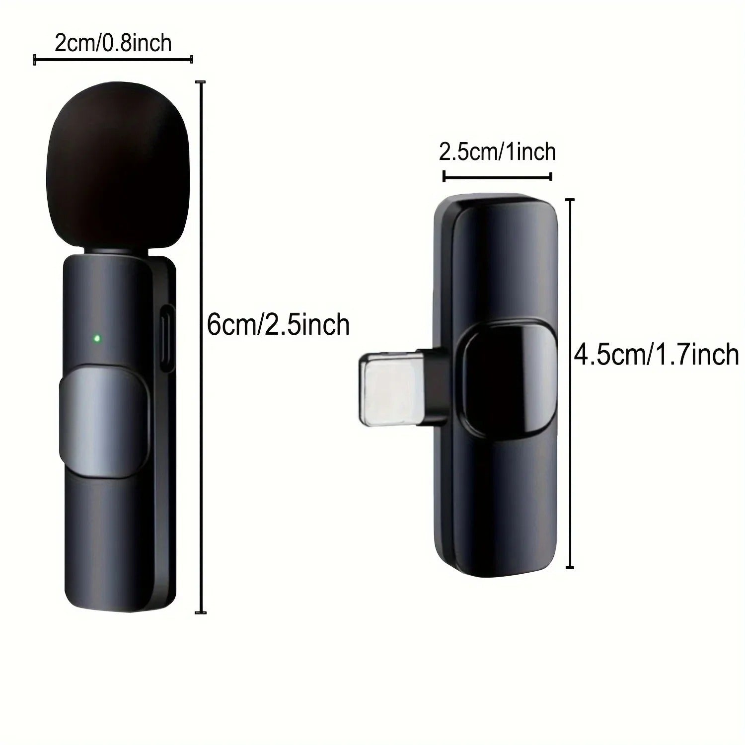 2 Wireless Microphone Video Recording Podcast Built-in Noise Reduction Green Mulberry