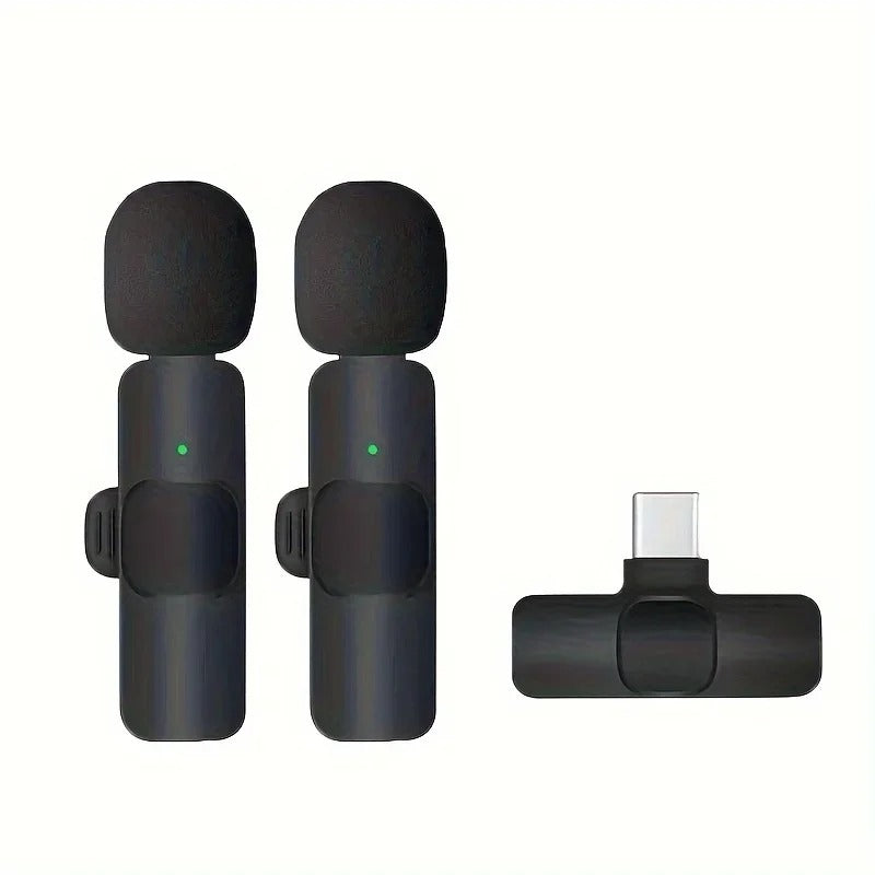 2 Wireless Microphone Video Recording Podcast Built-in Noise Reduction Green Mulberry