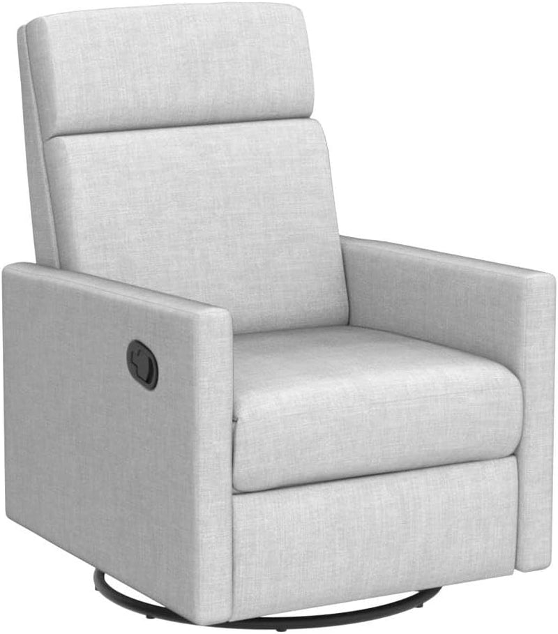 Modern Upholstered Manual Swivel Recliner Chair W/Headsupport Peach Maple