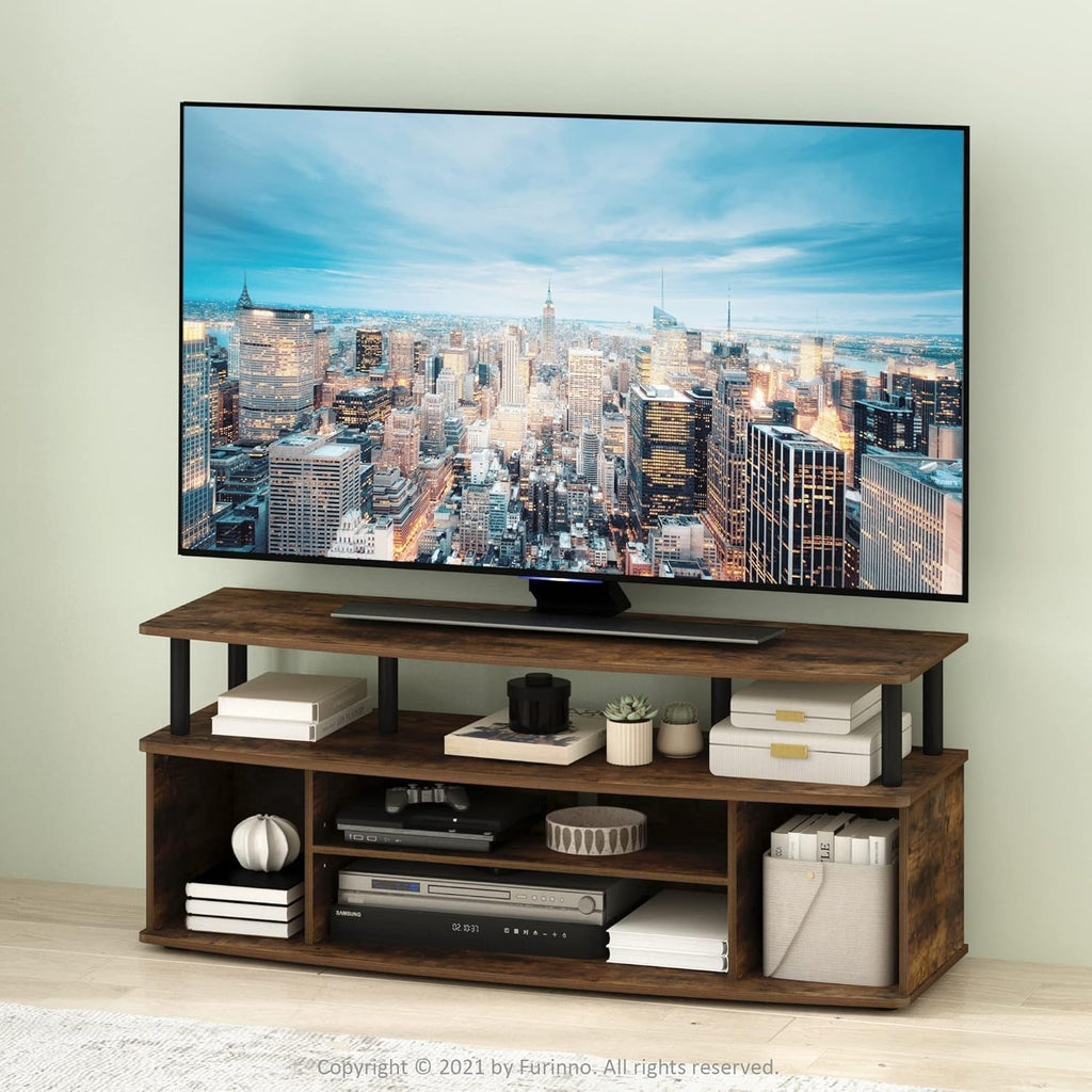 Jaya Large Entertainment Center Stand Unit/Tv for up to 55 Inch, Amber Peach Maple
