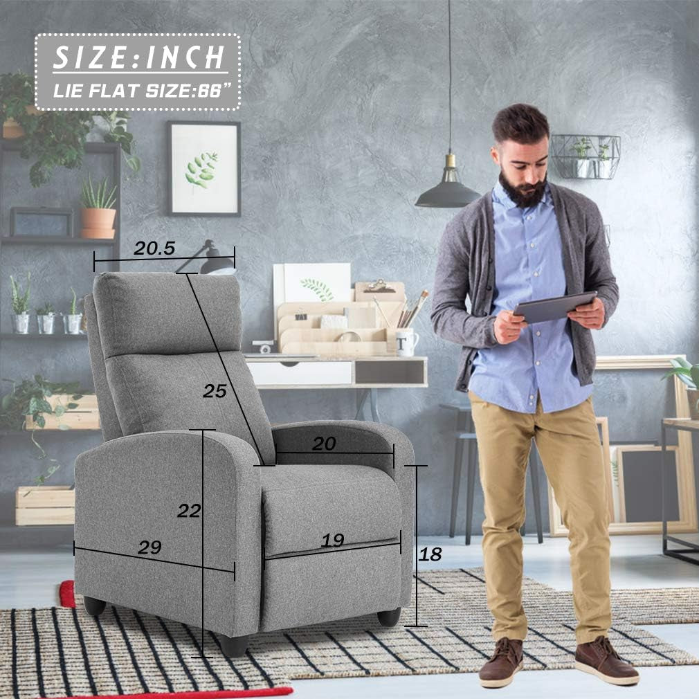 Recliner Chair for Living Room Winback Single Sofa Massage Recliner Peach Maple