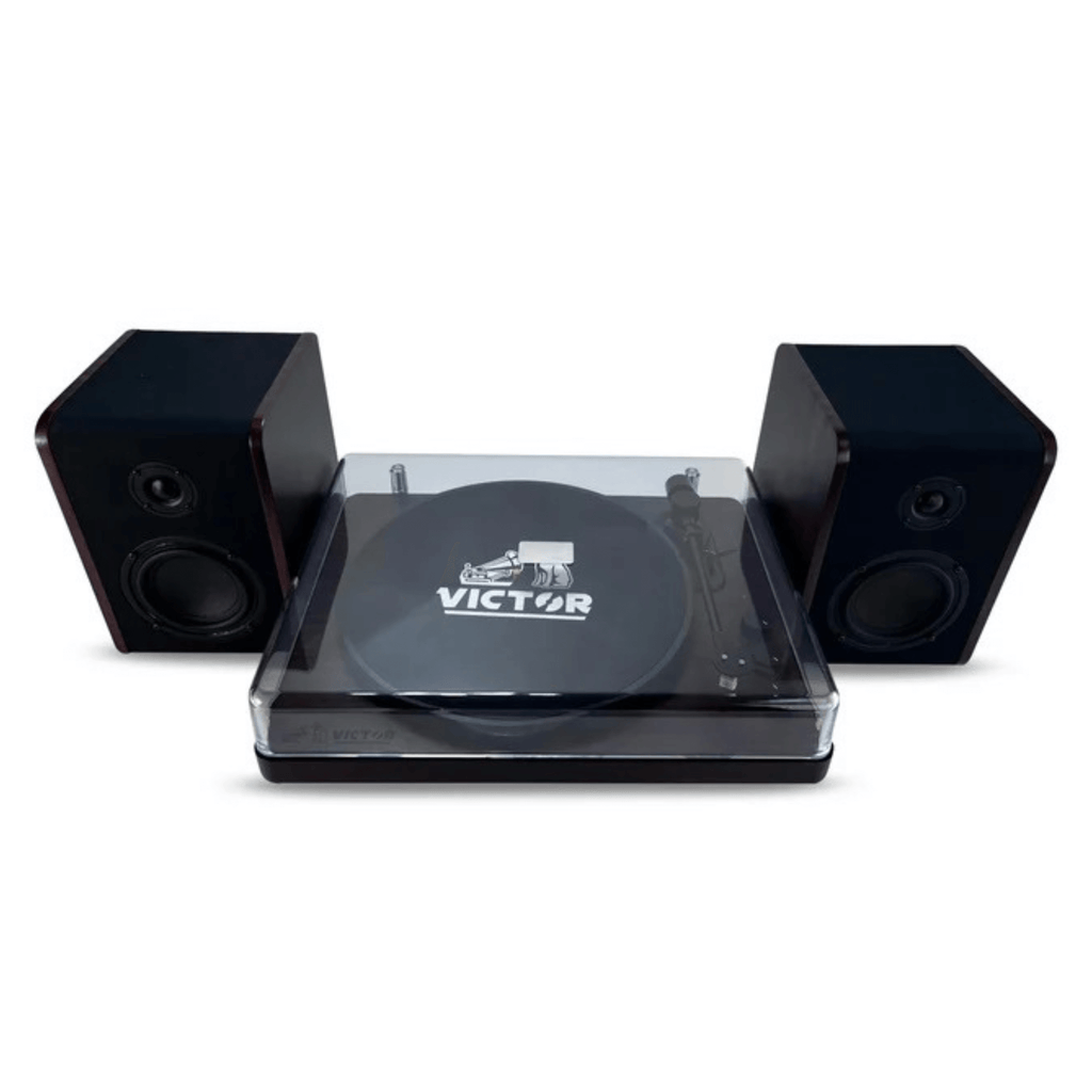 Victor Lincoln Record Player with Stereo Speakers Sky Iapetus