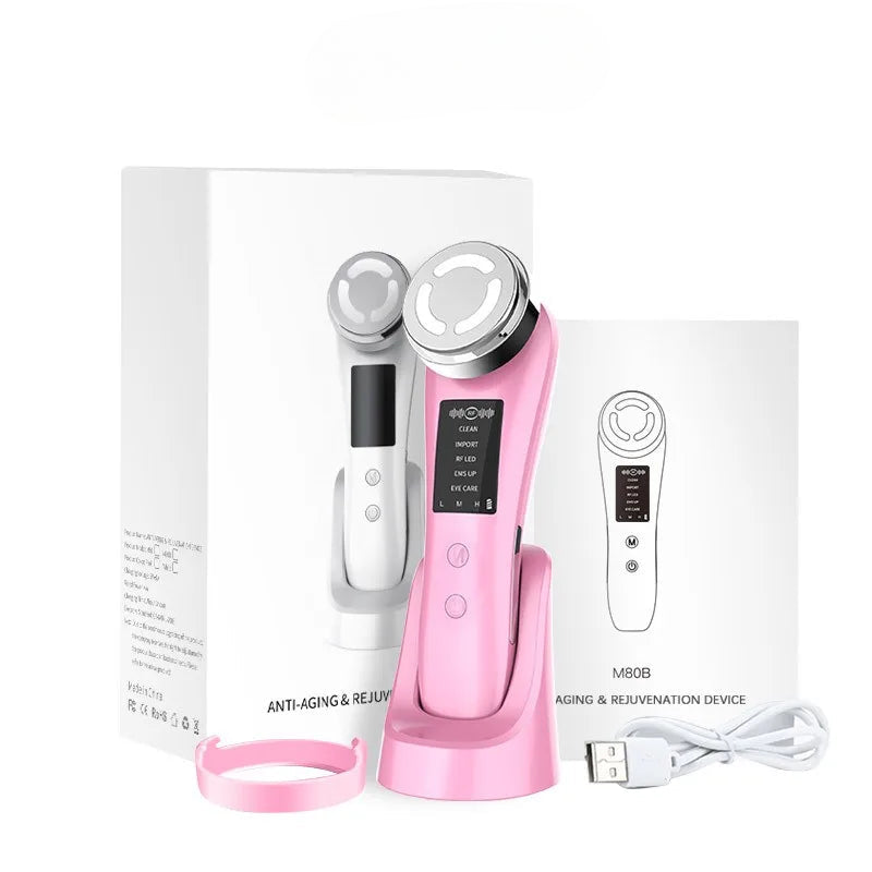 Beauty Equipment Facial Pores Facial Cleansing EMS Neck Lifting Facial Maroon Asteria
