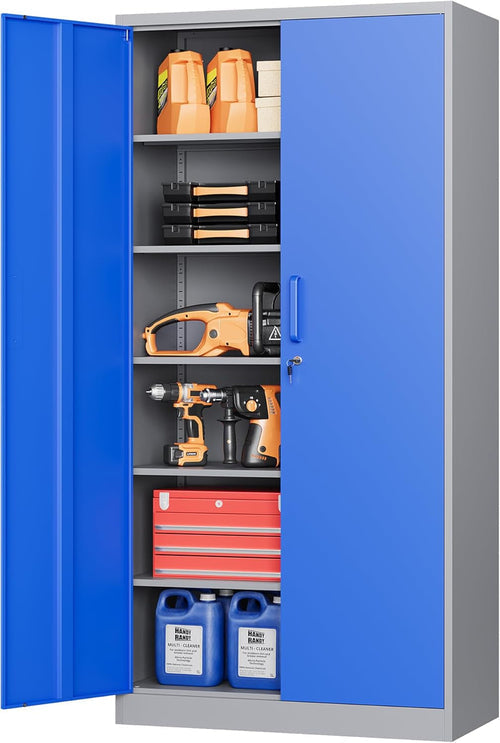 Metal Garage Storage Cabinet with Lock, 71" Steel Lockable File Peach Maple